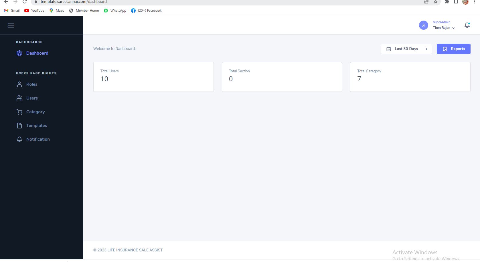 TEMPLATE ADMIN PANEL – Q Softwares